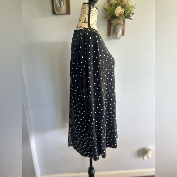 Chico’s tunic polka dots and flora print art to wear bohemian festive - Picture 3 of 10